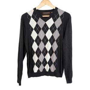 Sebastian Cooper NWOT Argyle Cashmere Blend Sweater‎ Sz M Academia Prep School